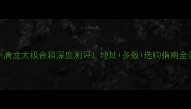 图片 🎵郑州唐龙太极音箱深度测评！地址+参数+选购指南全公开🎵