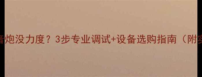 图片 🎵酒吧低音炮没力度？3步专业调试+设备选购指南（附实测效果）