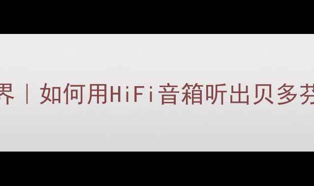 图片 🎵重低音音箱里的乐器世界｜如何用HiFi音箱听出贝多芬的愤怒与肖邦的浪漫？🔊