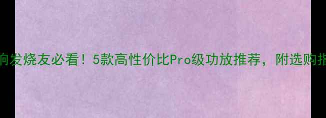 图片 🎵音响发烧友必看！5款高性价比Pro级功放推荐，附选购指南🔥