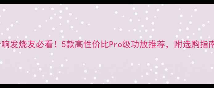 图片 🎵音响发烧友必看！5款高性价比Pro级功放推荐，附选购指南🔥2