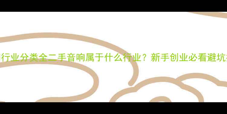 图片 🎵音响行业分类全二手音响属于什么行业？新手创业必看避坑指南！