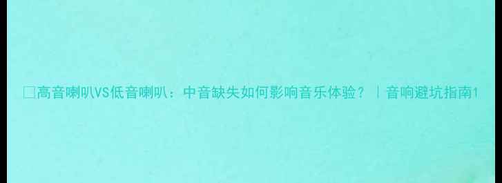图片 🎵高音喇叭VS低音喇叭：中音缺失如何影响音乐体验？｜音响避坑指南1