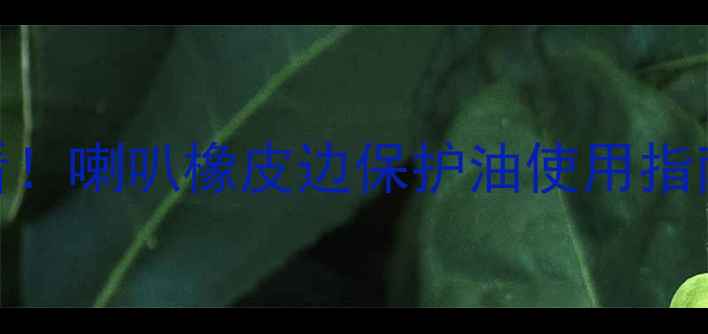 图片 🎶音响器材保养必看！喇叭橡皮边保护油使用指南+10大误区避坑🎶1