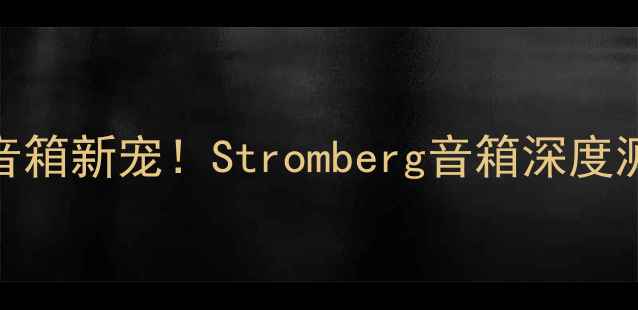 图片 🎶高保真音箱新宠！Stromberg音箱深度测评报告🎵