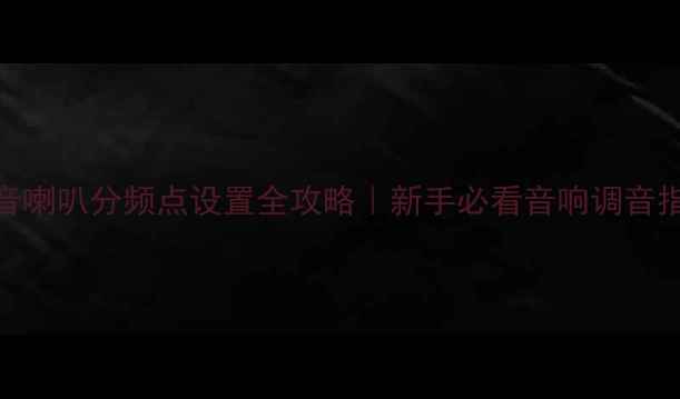 图片 🎶高音喇叭分频点设置全攻略｜新手必看音响调音指南🔊