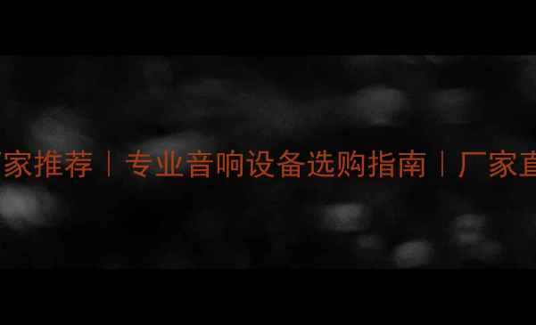 图片 🎸舞台音响系统厂家推荐｜专业音响设备选购指南｜厂家直供高性价比方案1