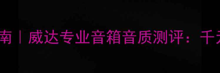 图片 🎸舞台音响选购指南｜威达专业音箱音质测评：千元级性价比王炸！1