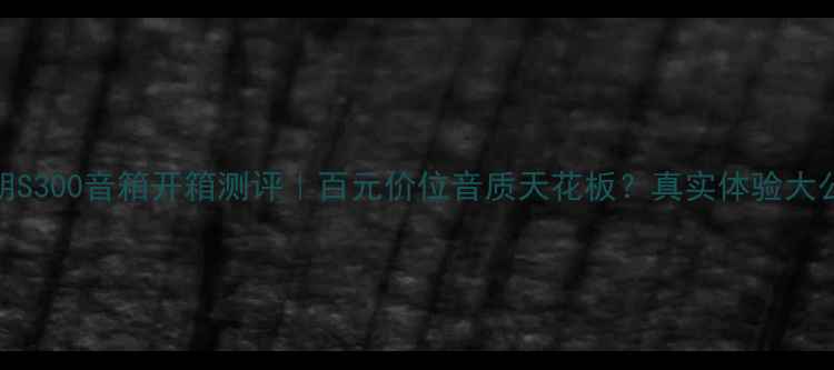 图片 💎天朗S300音箱开箱测评｜百元价位音质天花板？真实体验大公开！