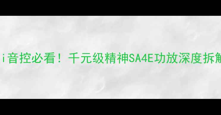 图片 💡HiFi音控必看！千元级精神SA4E功放深度拆解测评
