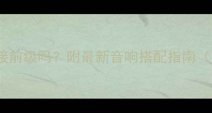 图片 💡普通功放能接前级吗？附最新音响搭配指南（附实测对比）2