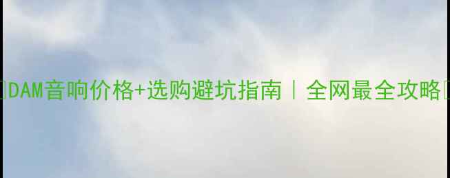 图片 💰DAM音响价格+选购避坑指南｜全网最全攻略🎧
