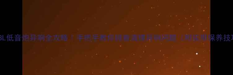 图片 🔊JBL低音炮异响全攻略｜手把手教你排查清理异响问题（附实用保养技巧）