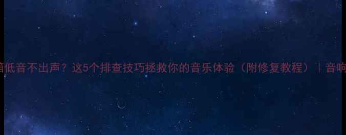 图片 🔊十寸音箱低音不出声？这5个排查技巧拯救你的音乐体验（附修复教程）｜音响玩家必看1