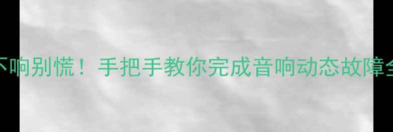 图片 🔊喇叭不响别慌！手把手教你完成音响动态故障全检测🔧