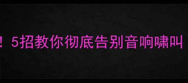 图片 🔊家庭影院必看！5招教你彻底告别音响啸叫（附设备清单）2
