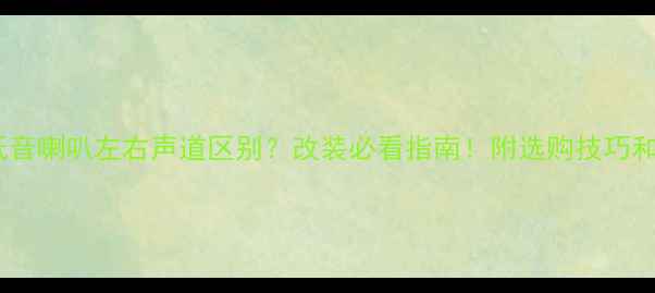 图片 🔊汽车中低音喇叭左右声道区别？改装必看指南！附选购技巧和避坑攻略1