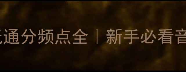 图片 🔊高音喇叭高低通分频点全｜新手必看音响调试指南🎶1