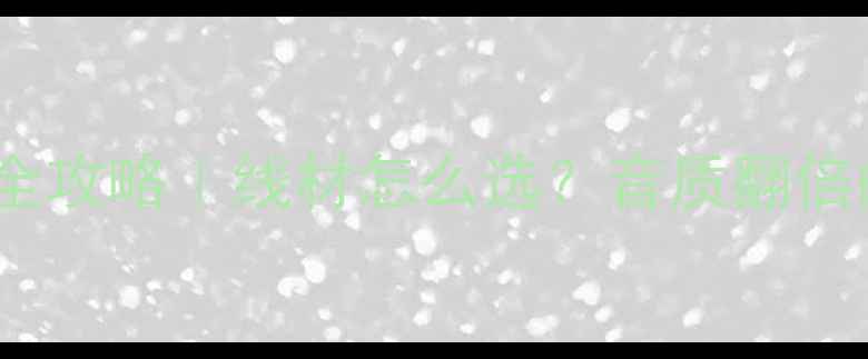 图片 🔥ATC音箱配线全攻略｜线材怎么选？音质翻倍的秘密在这里！