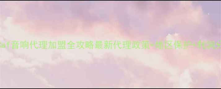 图片 🔥Caf音响代理加盟全攻略最新代理政策+地区保护+利润分析