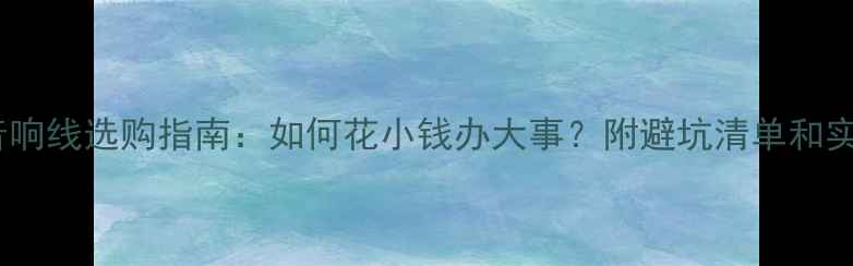 图片 🔥HIFI音响线选购指南：如何花小钱办大事？附避坑清单和实测对比1
