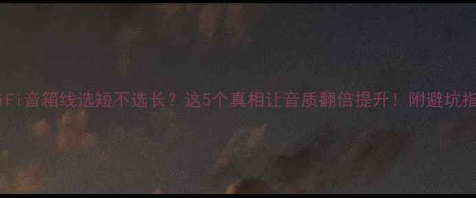 图片 🔥HiFi音箱线选短不选长？这5个真相让音质翻倍提升！附避坑指南2