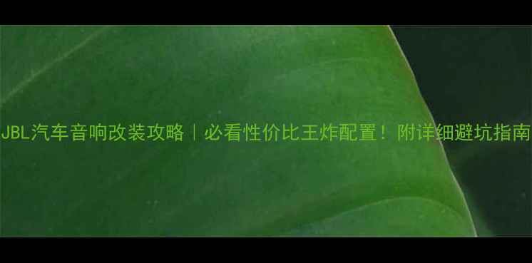 图片 🔥JBL汽车音响改装攻略｜必看性价比王炸配置！附详细避坑指南🔥
