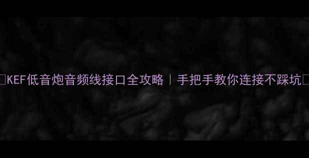 图片 🔥KEF低音炮音频线接口全攻略｜手把手教你连接不踩坑🎵