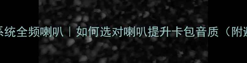 图片 🔥KTV音响系统全频喇叭｜如何选对喇叭提升卡包音质（附避坑指南）2