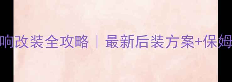 图片 🔥Polo音响改装全攻略｜最新后装方案+保姆级教程🔥