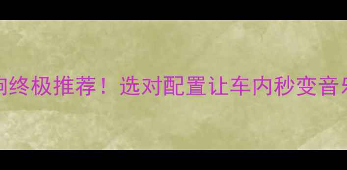 图片 🔥Revel汽车音响终极推荐！选对配置让车内秒变音乐厅的选购指南2