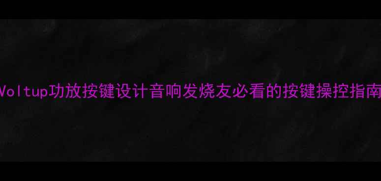 图片 🔥Voltup功放按键设计音响发烧友必看的按键操控指南🔥