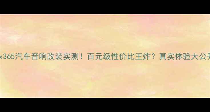 图片 🔥dx365汽车音响改装实测！百元级性价比王炸？真实体验大公开🔥
