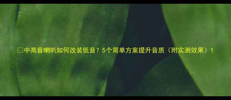 图片 🔥中高音喇叭如何改装低音？5个简单方案提升音质（附实测效果）1