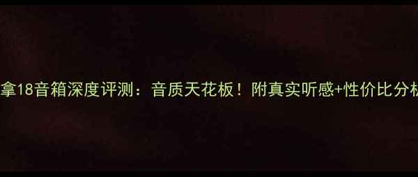 图片 🔥丹拿18音箱深度评测：音质天花板！附真实听感+性价比分析🎵2