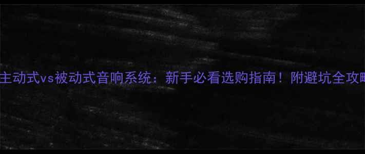 图片 🔥主动式vs被动式音响系统：新手必看选购指南！附避坑全攻略2