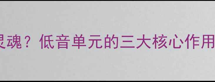图片 🔥低音炮是音响的灵魂？低音单元的三大核心作用与选购避坑指南🔥1