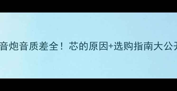 图片 🔥低音炮音质差全！芯的原因+选购指南大公开🔥1