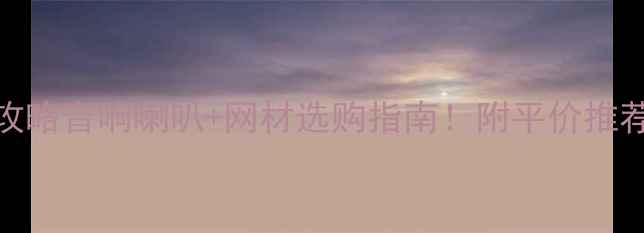 图片 🔥全网最全攻略音响喇叭+网材选购指南！附平价推荐&避坑技巧1
