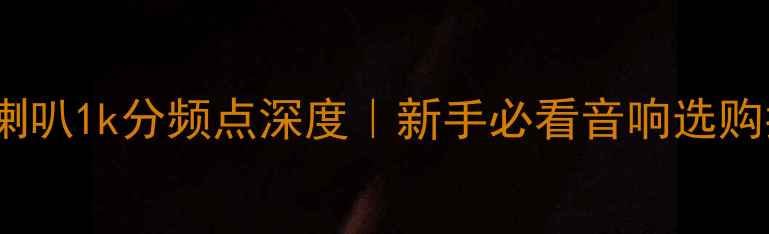 图片 🔥全频喇叭1k分频点深度｜新手必看音响选购指南💡1