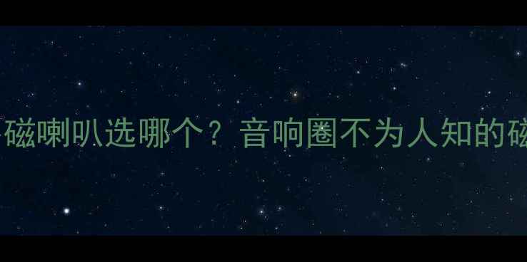 图片 🔥内磁和外磁喇叭选哪个？音响圈不为人知的磁路黑科技1