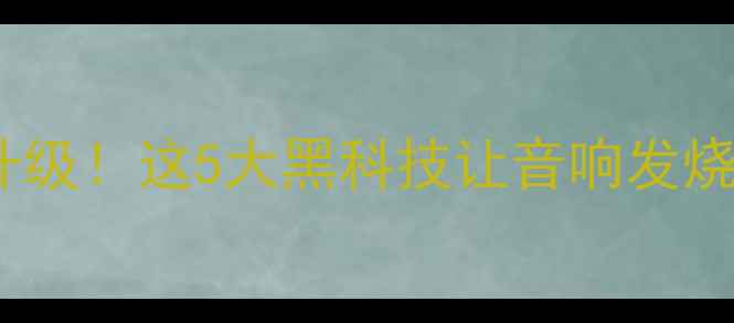 图片 🔥功放技术大升级！这5大黑科技让音响发烧友集体沸腾🎵1