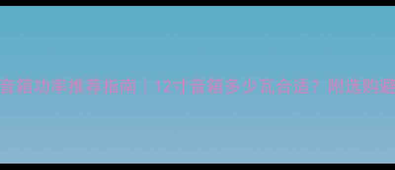 图片 🔥十二寸音箱功率推荐指南｜12寸音箱多少瓦合适？附选购避坑攻略💡