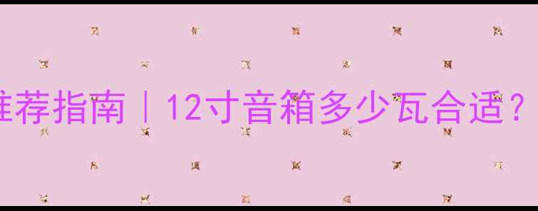 图片 🔥十二寸音箱功率推荐指南｜12寸音箱多少瓦合适？附选购避坑攻略💡1