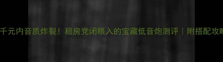 图片 🔥千元内音质炸裂！租房党闭眼入的宝藏低音炮测评｜附搭配攻略1