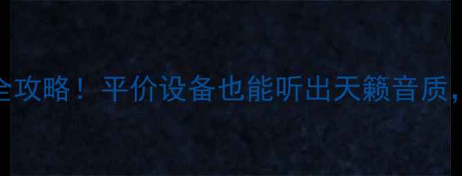 图片 🔥卡农口功放接音响全攻略！平价设备也能听出天籁音质，新手必看避坑指南🔥