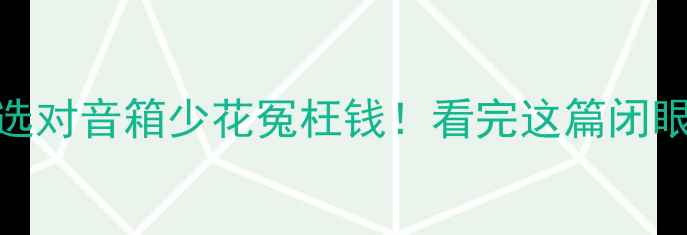 图片 🔥同轴喇叭vs分体式喇叭：选对音箱少花冤枉钱！看完这篇闭眼入（附对比表+选购指南）2