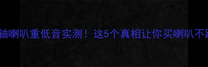 图片 🔥同轴喇叭重低音实测！这5个真相让你买喇叭不踩坑2