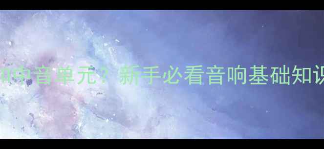 图片 🔥喇叭如何区分低音和中音单元？新手必看音响基础知识+分频器设置技巧💡2