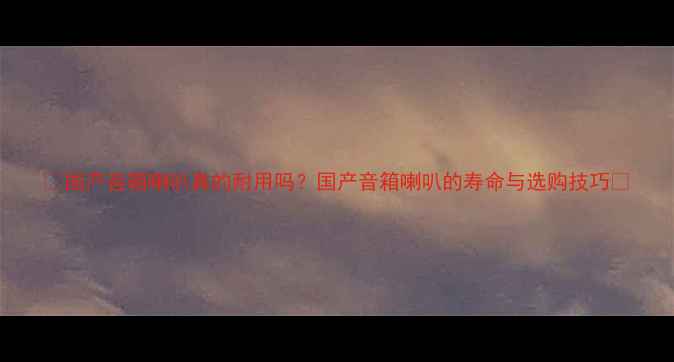 图片 🔥国产音箱喇叭真的耐用吗？国产音箱喇叭的寿命与选购技巧🔥